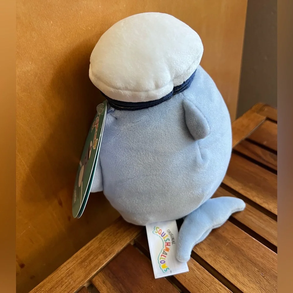 🟡NWT 5” Samir Whale Sailor Hat Squishmallow navy nautical anchor cap sea life - Picture 2 of 5
